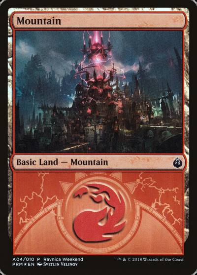 Mountain PRWK-A04 GRN Ravnica Weekend Magic card