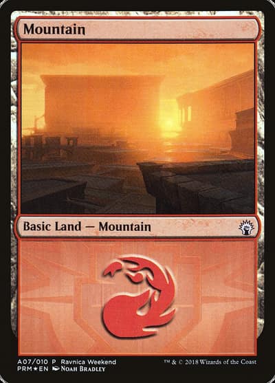 Mountain PRWK-A07 GRN Ravnica Weekend Magic card