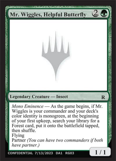 Mr. Wiggles, Helpful Butterfly RG03b Unknown Event Magic card