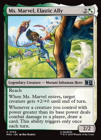 Ms. Marvel, Elastic Ally MSC-744 Marvel Super Heroes Commander Magic card