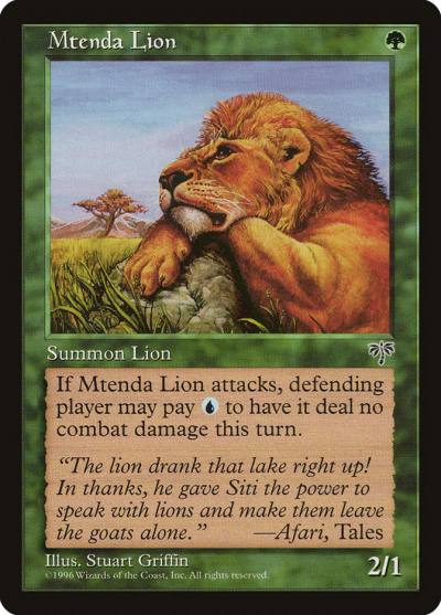 Mtenda Lion MIR-230 Mirage Magic card