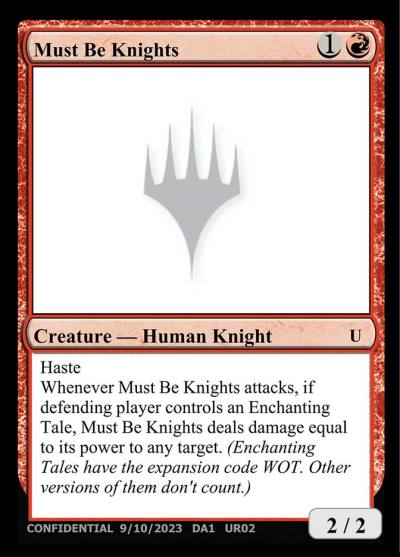 Must Be Knights UNK-UR02A Unknown Event Magic card