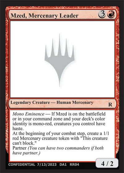 Mzed, Mercenary Leader RR04a Unknown Event Magic card