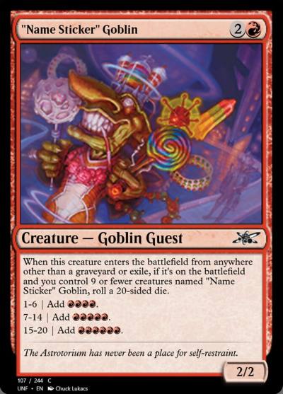 "Name Sticker" Goblin 107m Unfinity Magic card