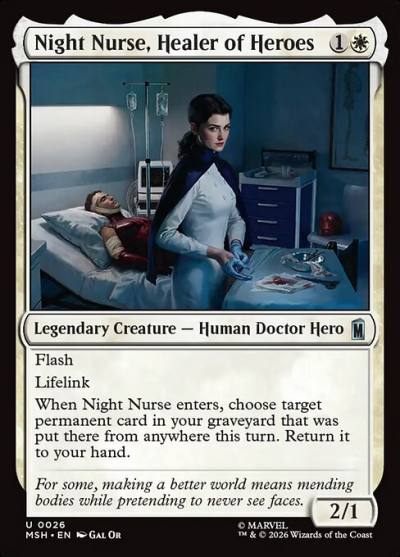 Night Nurse, Healer of Heroes MSH-26 Marvel Super Heroes Magic card