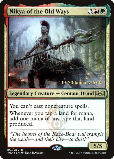 Nikya of the Old Ways PRNA-193S Ravnica Allegiance Promos Magic card