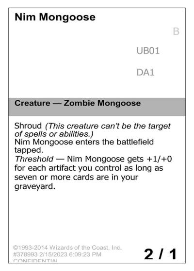 Nim Mongoose UB01b Unknown Event Magic card