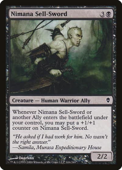 Nimana Sell-Sword 106 Zendikar Magic card