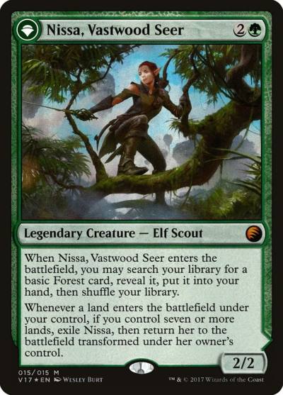 Nissa, Vastwood Seer // Nissa, Sage Animist V17-15 From the Vault: Transform Magic card