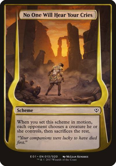 No One Will Hear Your Cries OE01-13STAR Archenemy: Nicol Bolas Schemes Magic card