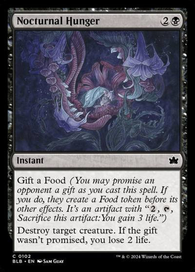 Nocturnal Hunger BLB-102 Bloomburrow Magic card