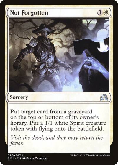 Not Forgotten SOI-30 Shadows over Innistrad Magic card