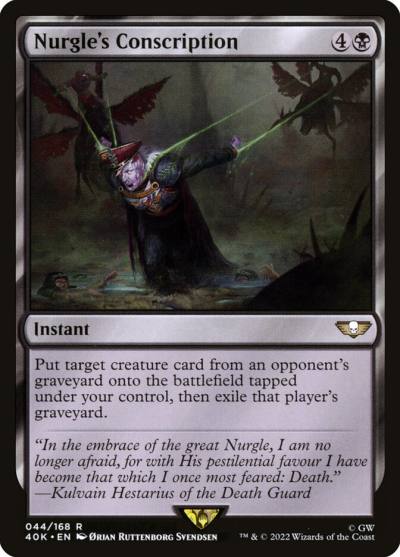 Nurgle's Conscription 40K-44 Warhammer 40,000 Commander Magic card