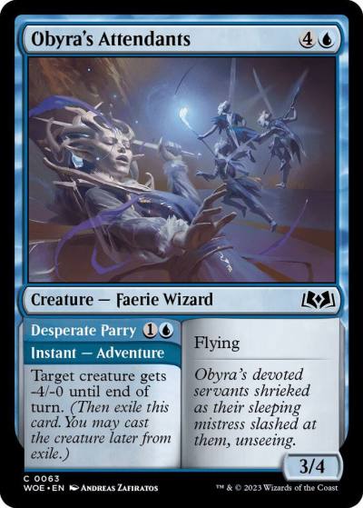 Obyra's Attendants // Desperate Parry 63 Wilds of Eldraine Magic card