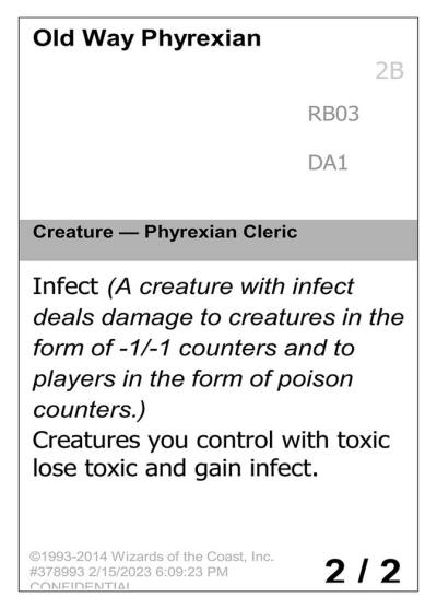 Old Way Phyrexian RB03d Unknown Event Magic card