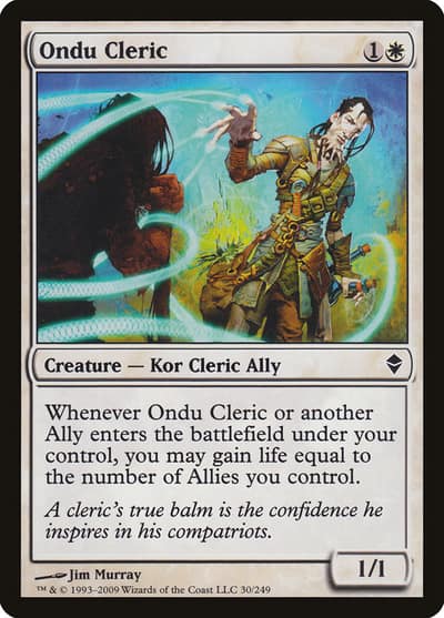 Ondu Cleric 30 Zendikar Magic card