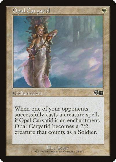 Opal Caryatid USG-24 Urza's Saga Magic card