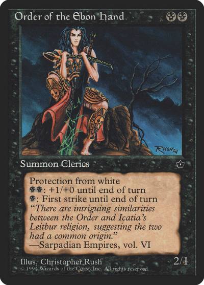 Order of the Ebon Hand FEM-42B Fallen Empires Magic card