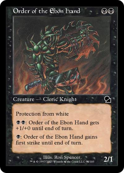 Order of the Ebon Hand ME1-78 Masters Edition Magic card