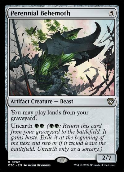 Perennial Behemoth OTC-262 Outlaws of Thunder Junction Commander Magic card