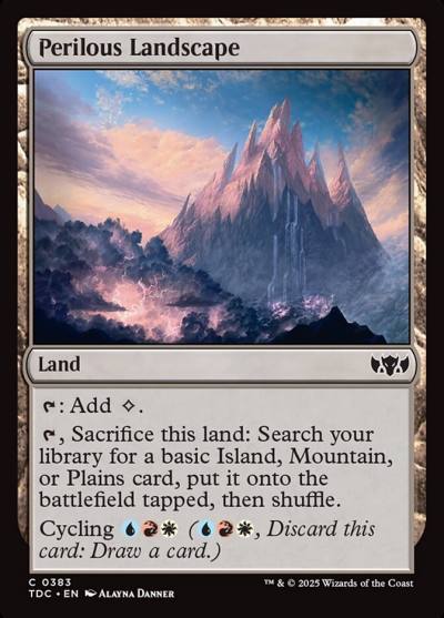 Perilous Landscape TDC-383 Tarkir: Dragonstorm Commander Magic card