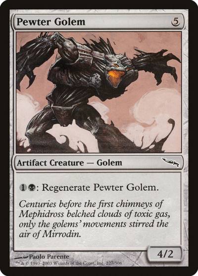 Pewter Golem 227 Mirrodin Magic card