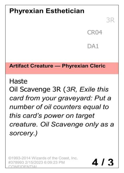 Phyrexian Esthetician UNK-CR04C Unknown Event Magic card