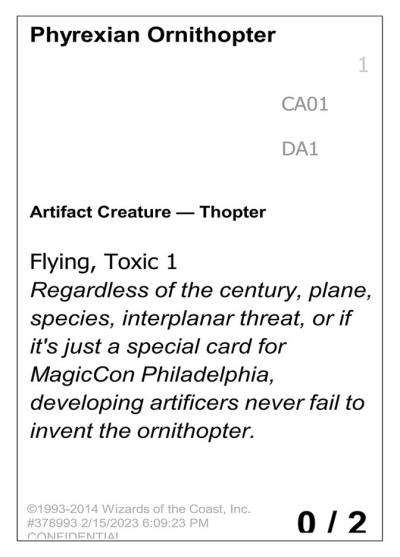 Phyrexian Ornithopter CA01 Unknown Event Magic card