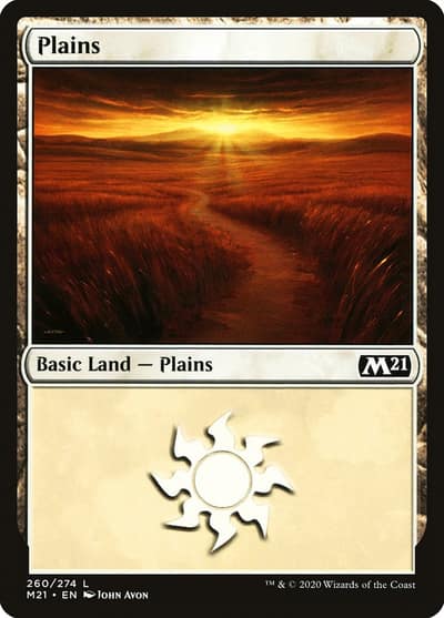 Plains M21-260 Core Set 2021 Magic card