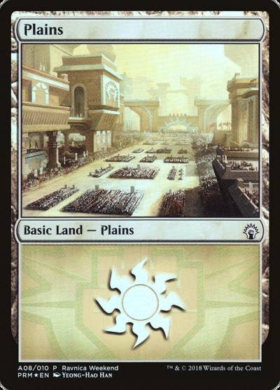Plains PRWK-A08 GRN Ravnica Weekend Magic card