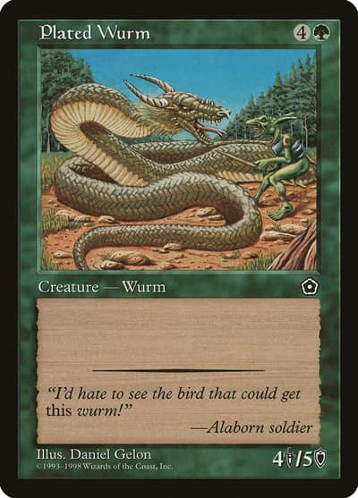 Plated Wurm 141 Portal Second Age Magic card
