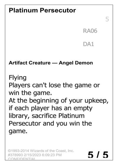 Platinum Persecutor RA06a Unknown Event Magic card