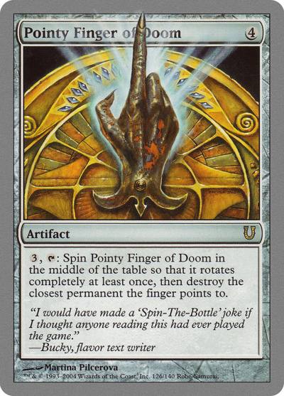 Pointy Finger of Doom UNH-126 Unhinged Magic card