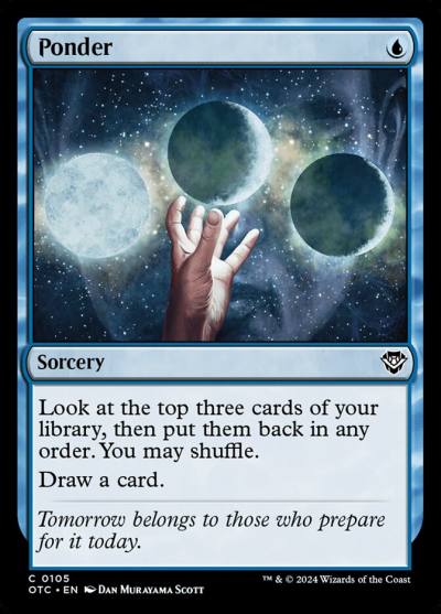 Ponder OTC-105 Outlaws of Thunder Junction Commander Magic card