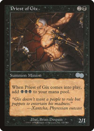 Priest of Gix USG-150 Urza's Saga Magic card