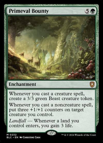 Primeval Bounty BLC-232 Bloomburrow Commander Magic card