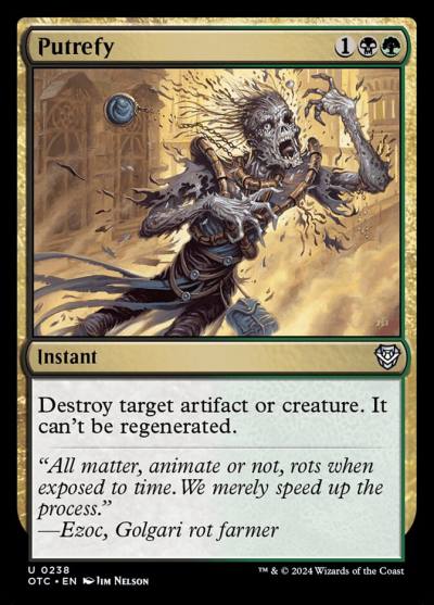 Putrefy OTC-238 Outlaws of Thunder Junction Commander Magic card