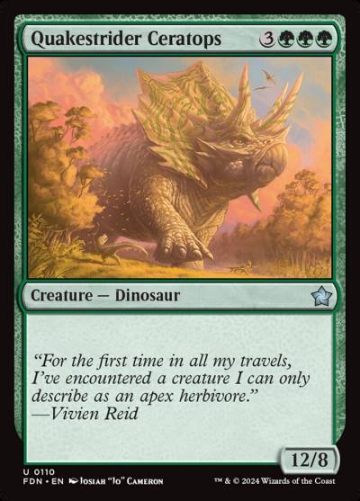 Quakestrider Ceratops FDN-110 Foundations Magic card