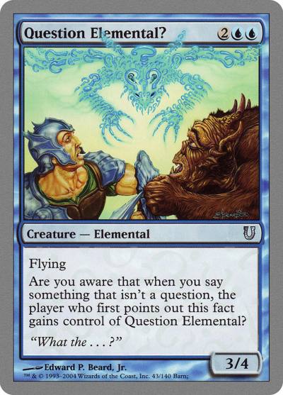 Question Elemental? UNH-43 Unhinged Magic card