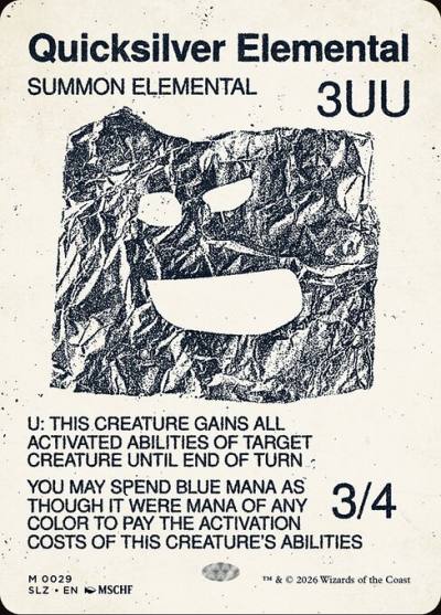 Quicksilver Elemental SLZ-29 The Zeta Set Magic card