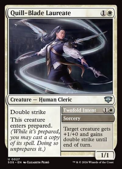 Quill-Blade Laureate // Twofold Intent SOS-27 Secrets of Strixhaven Magic card