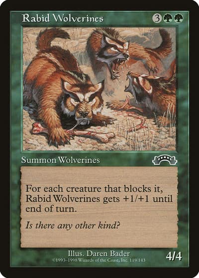 Rabid Wolverines 119 Exodus Magic card