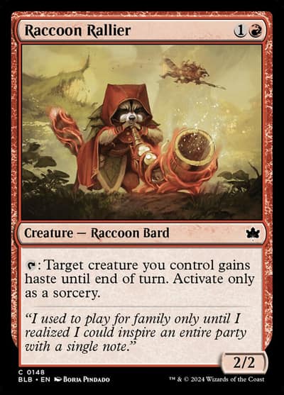 Raccoon Rallier 148 Bloomburrow Magic card