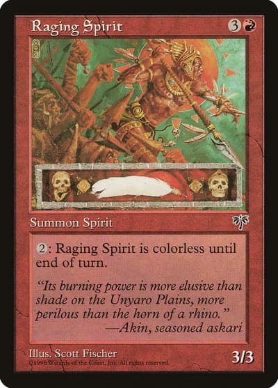 Raging Spirit 188 Mirage Magic card