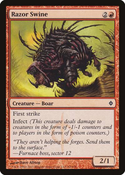 Razor Swine 92 New Phyrexia Magic card