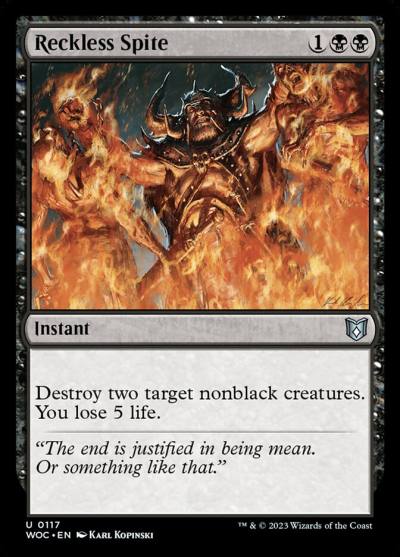 Reckless Spite WOC-117 Wilds of Eldraine Commander Magic card