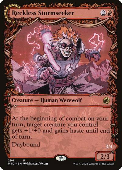 Reckless Stormseeker // Storm-Charged Slasher MID-294 Innistrad: Midnight Hunt Magic card