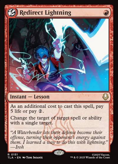 Redirect Lightning TLA-151 Avatar: The Last Airbender Magic card