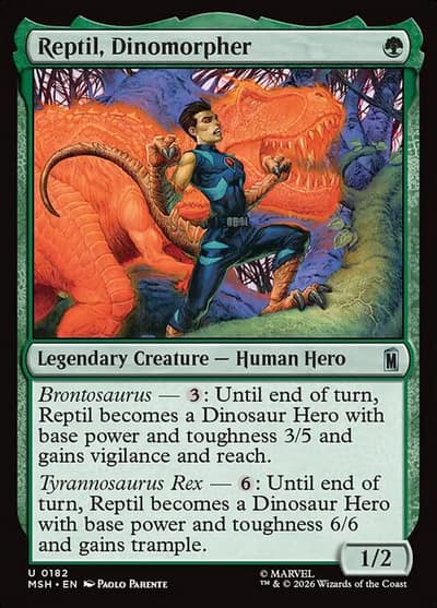 Reptil, Dinomorpher 182 Marvel Super Heroes Magic card