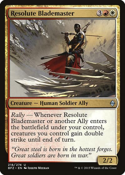 Resolute Blademaster 218 Battle for Zendikar Magic card